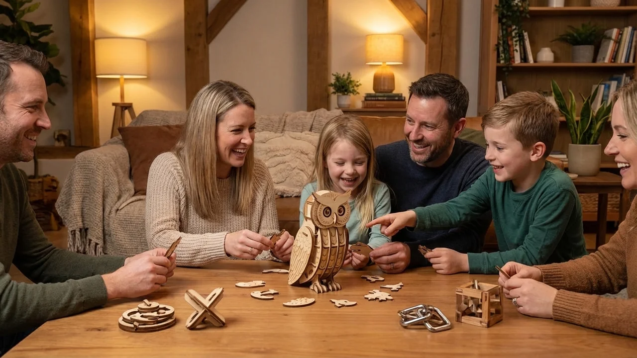 3D Wooden Owl Puzzle — Eco-Friendly Assembly Sculpture - 6