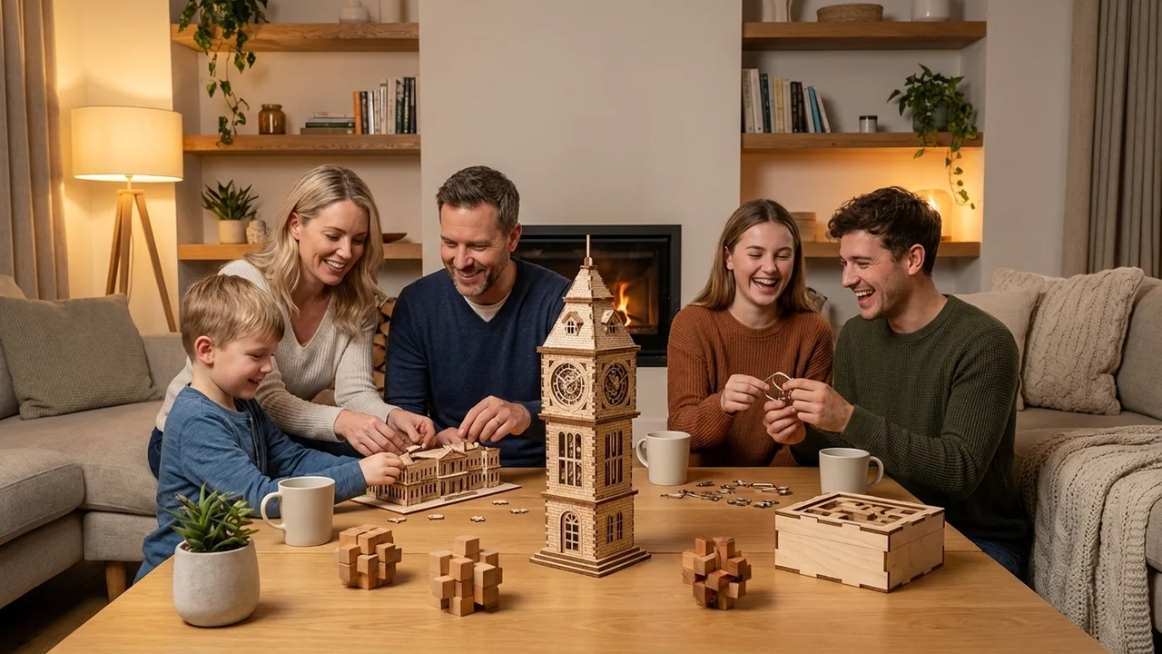 3D Wooden Clock Tower Puzzle — Architectural Model Kit - 6