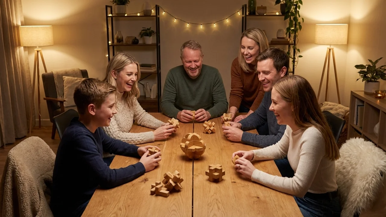 Bamboo Interlocking Sphere Puzzle — Medium Eco-Friendly Challenge - 6