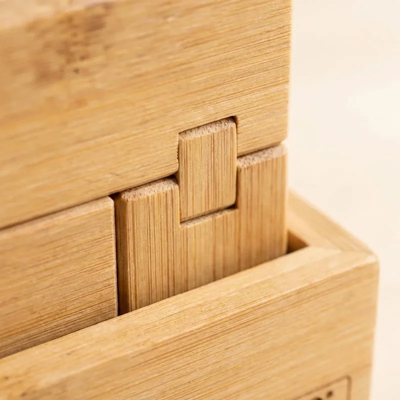 Branded Bamboo Puzzle Cube Set — Medium Eco Corporate Gift - 3