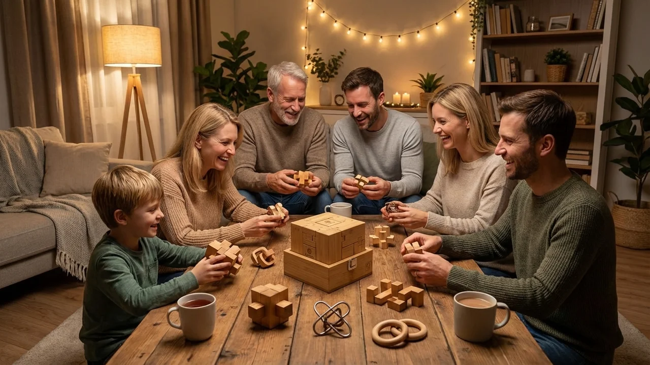 Branded Bamboo Puzzle Cube Set — Medium Eco Corporate Gift - 6