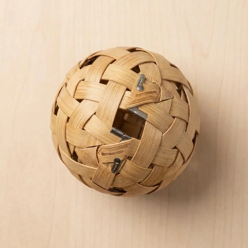 Bamboo Cage Ball Puzzle — Medium Sphere Escape Challenge - 2