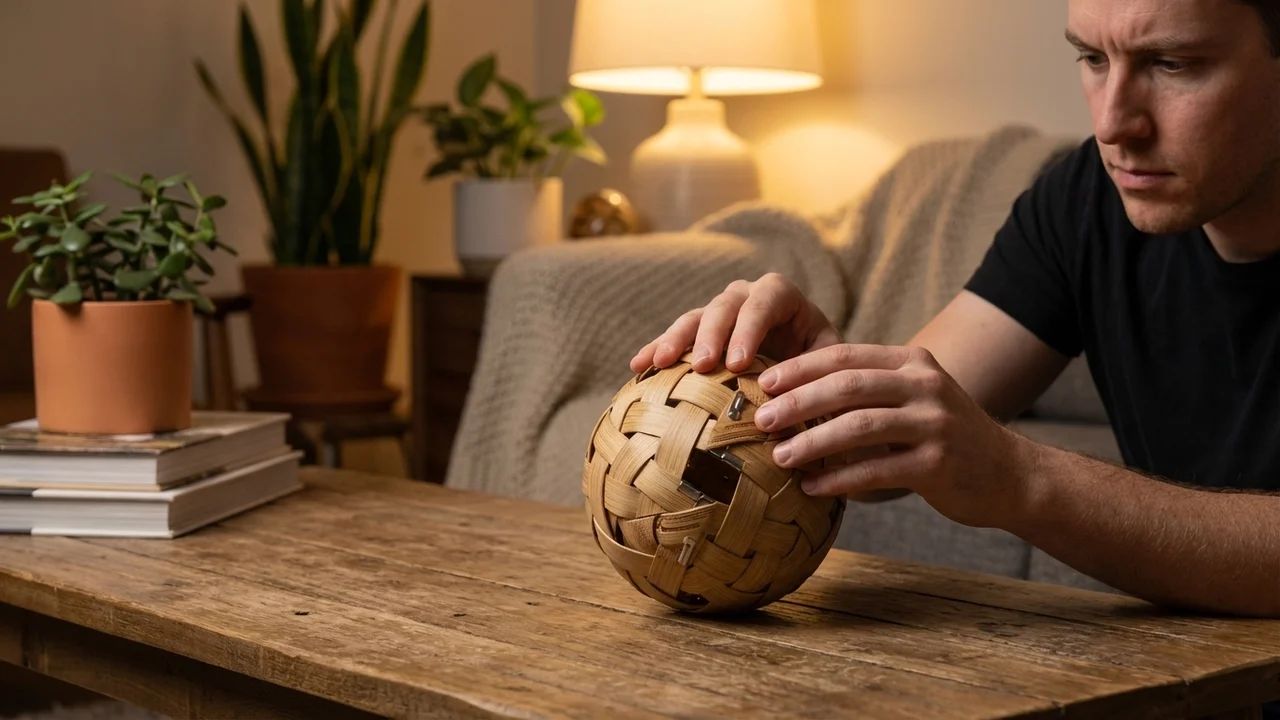 Bamboo Cage Ball Puzzle — Medium Sphere Escape Challenge - 5