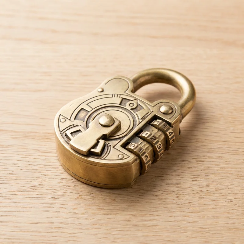 Brass Combination Padlock Puzzle — Medium Trick Lock Challenge - 1