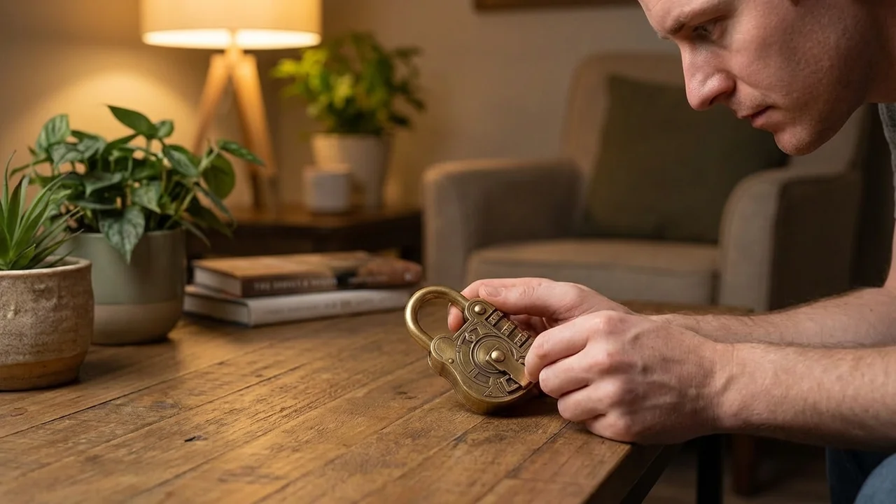 Brass Combination Padlock Puzzle — Medium Trick Lock Challenge - 5