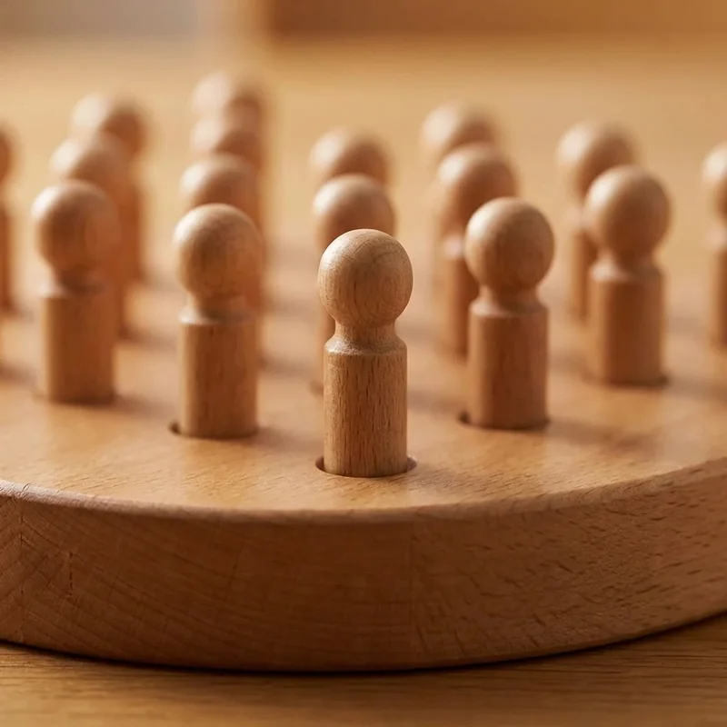 Beechwood Peg Solitaire — Easy Classic Brain Teaser - 3