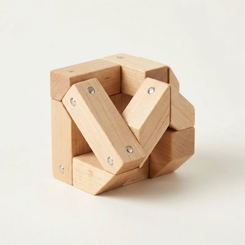 Wooden Snake Cube — Easy Folding Beginner Puzzle - 1