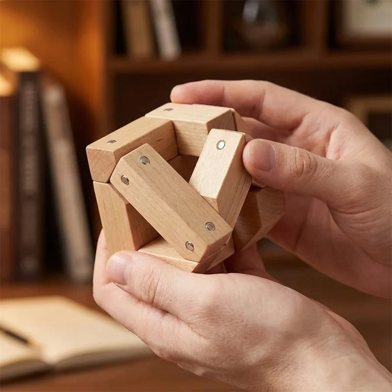 Wooden Snake Cube — Easy Folding Beginner Puzzle - 4