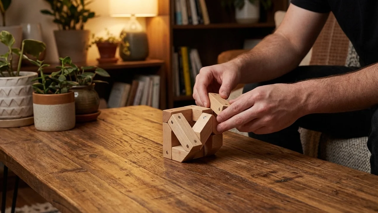 Wooden Snake Cube — Easy Folding Beginner Puzzle - 5