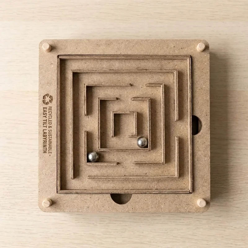 Recycled Cardboard Maze Puzzle — Easy Tilt Labyrinth - 2