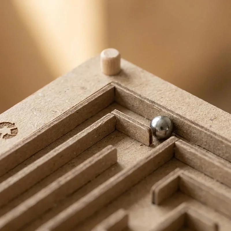 Recycled Cardboard Maze Puzzle — Easy Tilt Labyrinth - 3
