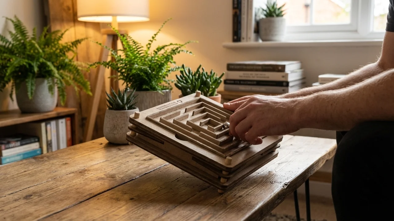 Recycled Cardboard Maze Puzzle — Easy Tilt Labyrinth - 5