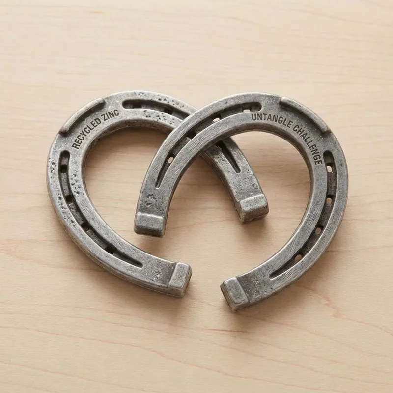 Cast Metal Horseshoe Puzzle — Easy Classic Untangle Challenge - 2