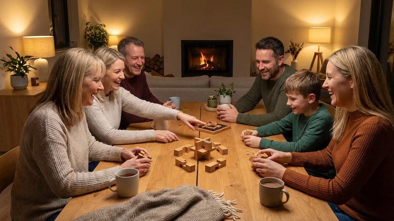 Wooden Star Puzzle — Medium 6-Piece Burr Challenge - 6