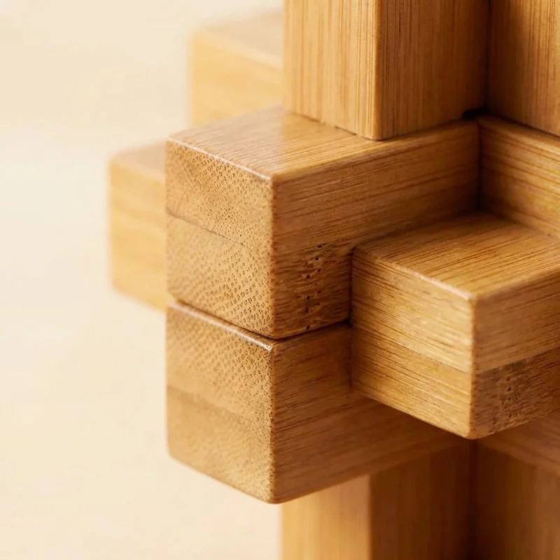 Bamboo Star Burr Puzzle — Hard Geometric Brain Teaser - 3