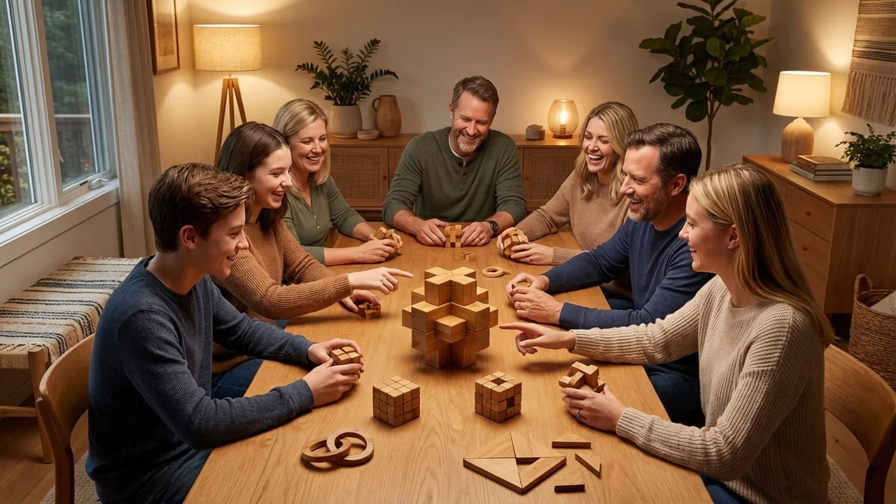 Bamboo Star Burr Puzzle — Hard Geometric Brain Teaser - 6