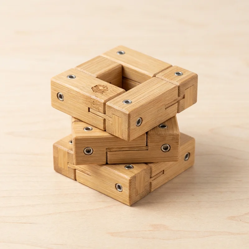 Bamboo Snake Cube Puzzle — Medium Twist-and-Fold Brain Teaser - 1