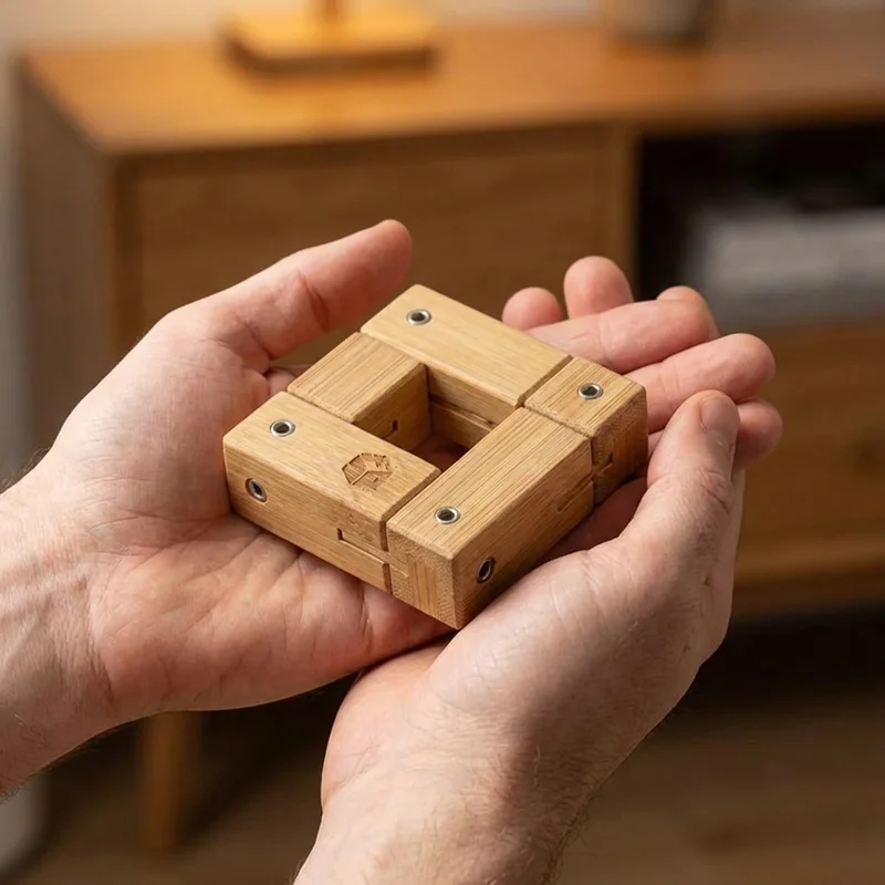 Bamboo Snake Cube Puzzle — Medium Twist-and-Fold Brain Teaser - 4