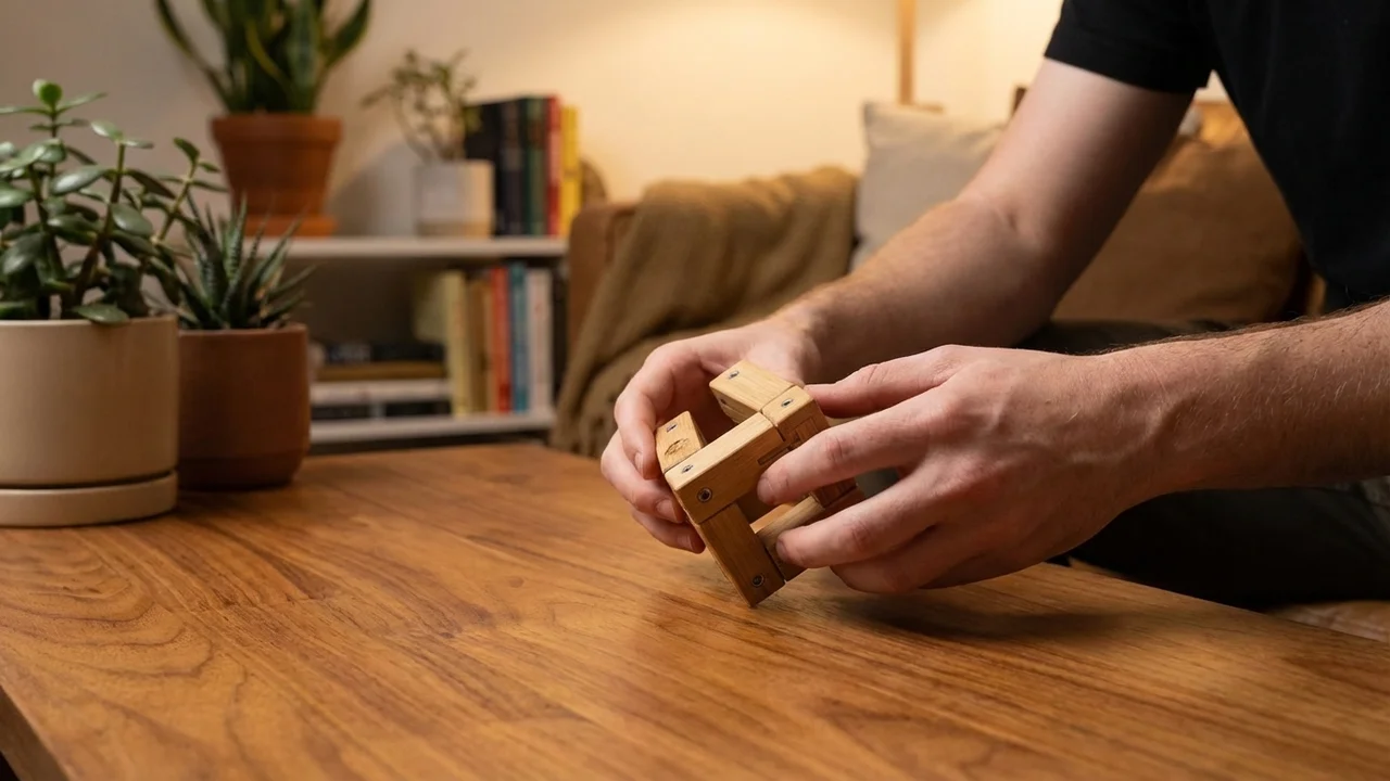 Bamboo Snake Cube Puzzle — Medium Twist-and-Fold Brain Teaser - 5
