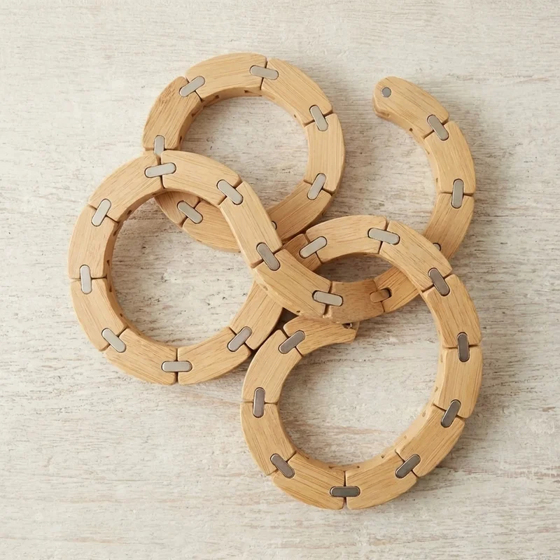 Bamboo Snake Chain Puzzle — Easy Flexible Fun for All Ages - 2
