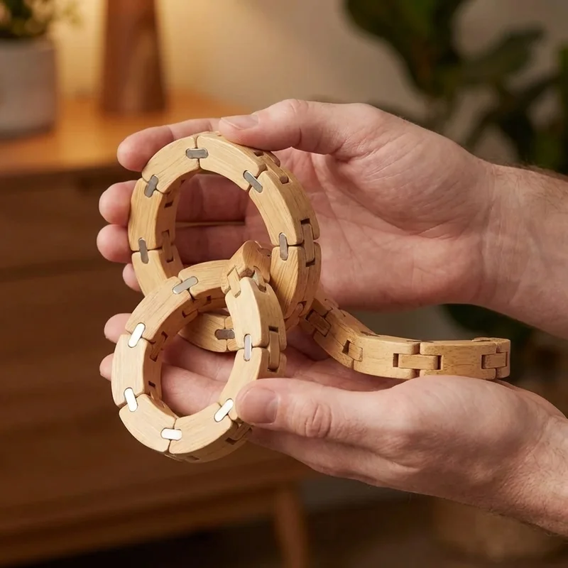 Bamboo Snake Chain Puzzle — Easy Flexible Fun for All Ages - 4