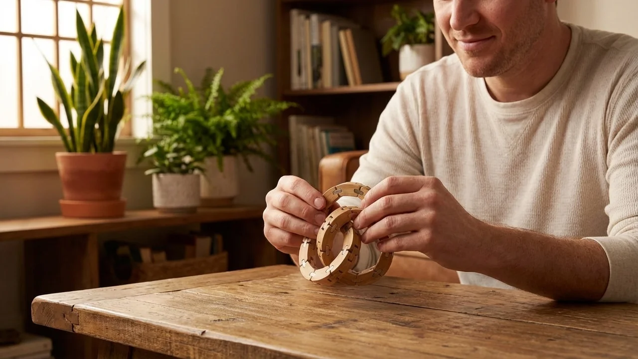 Bamboo Snake Chain Puzzle — Easy Flexible Fun for All Ages - 5
