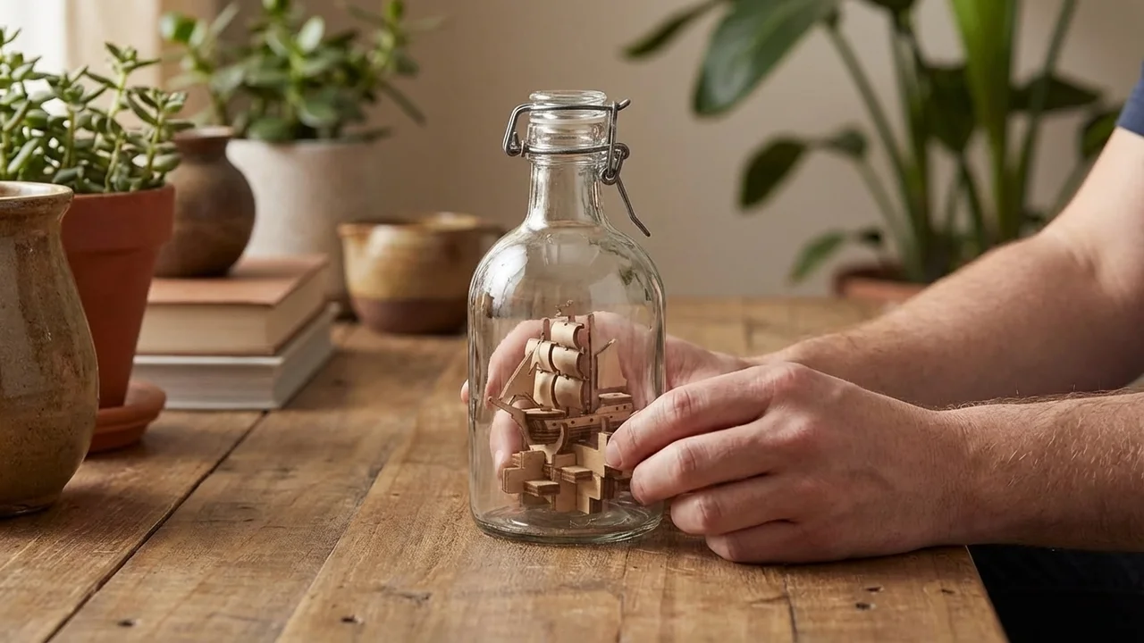 Glass Bottle Puzzle — Medium Ship-in-a-Bottle Challenge - 5