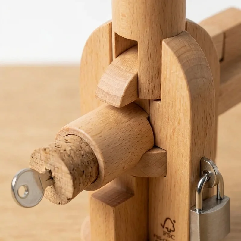 Wooden Bottle Puzzle — Hard Cork & Key Escape - 3
