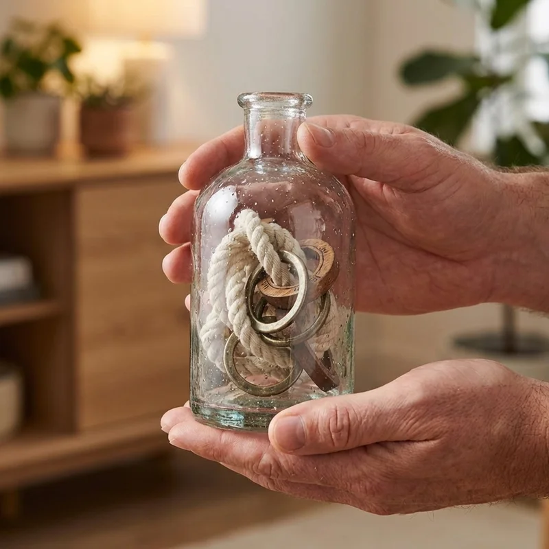 Recycled Glass Bottle Puzzle — Expert Ring Release - 4