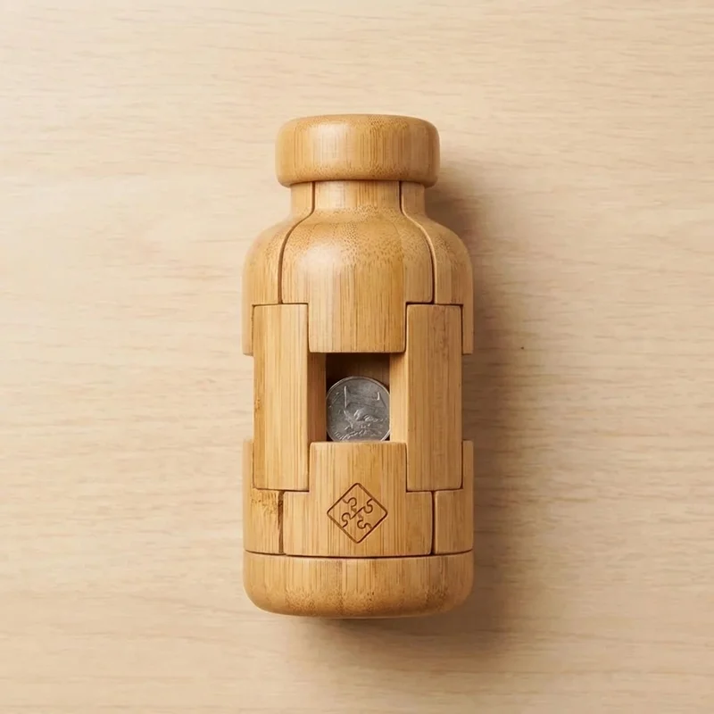 Bamboo Bottle Puzzle — Medium Coin Retrieval - 2