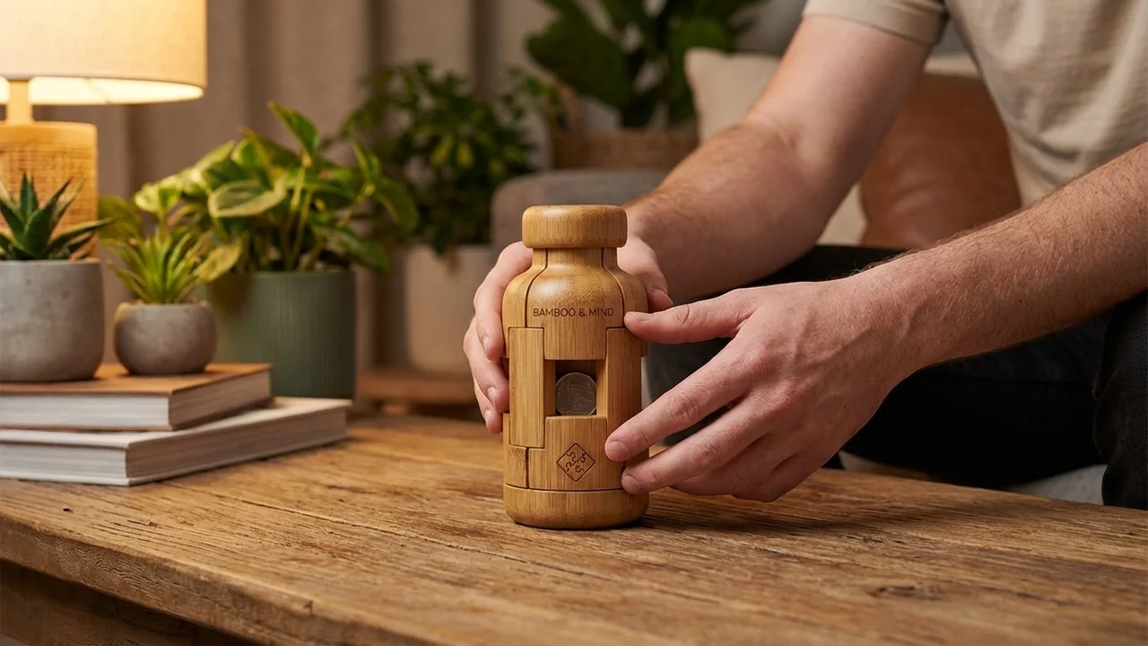 Bamboo Bottle Puzzle — Medium Coin Retrieval - 5