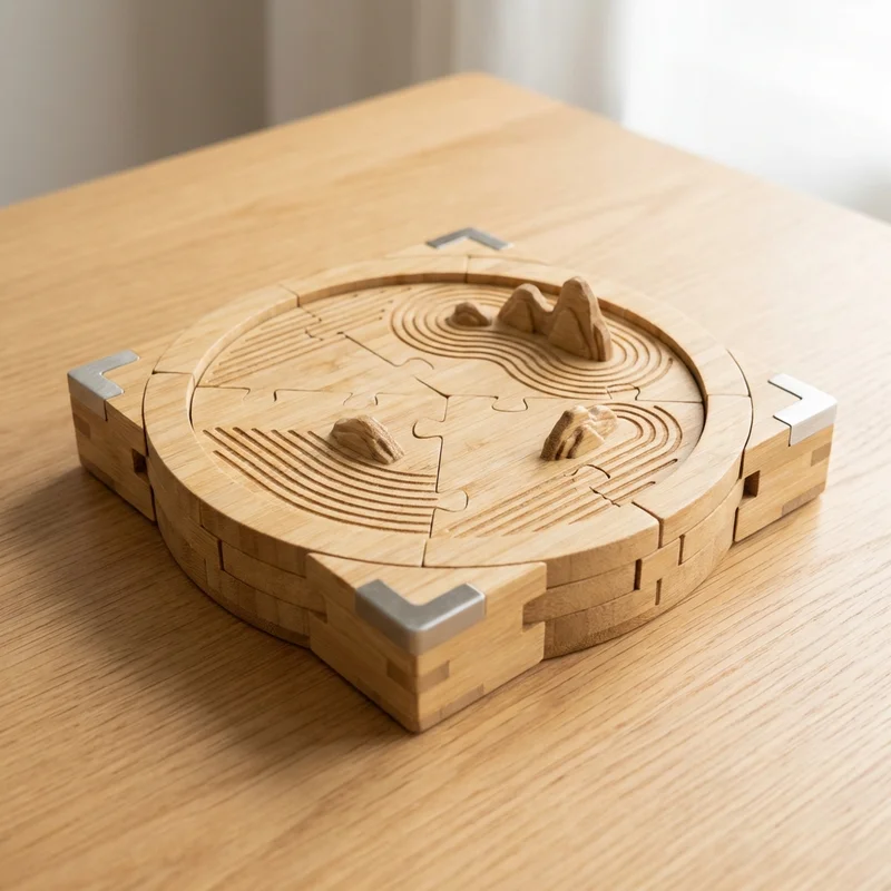 Bamboo Zen Garden Puzzle — Medium Calming Challenge for Her - 1