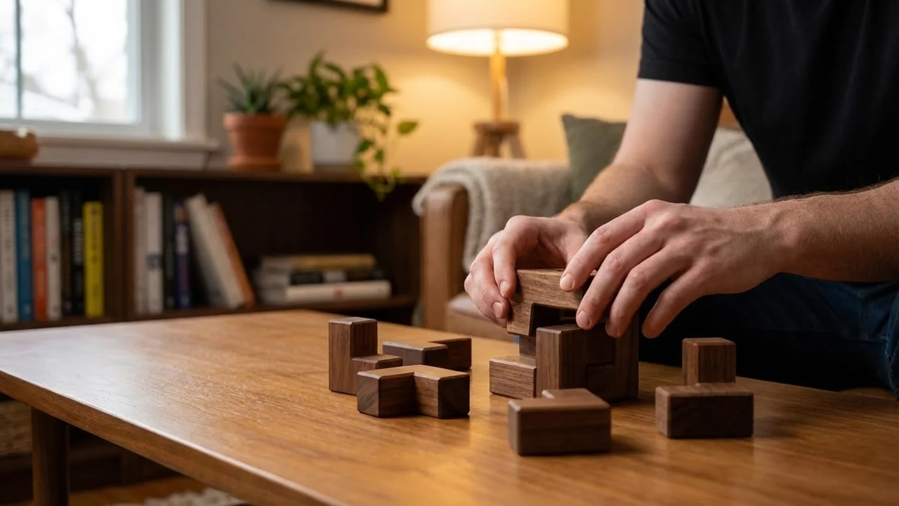 Walnut Soma Cube Puzzle — 7-Piece 3D Assembly Challenge - 5