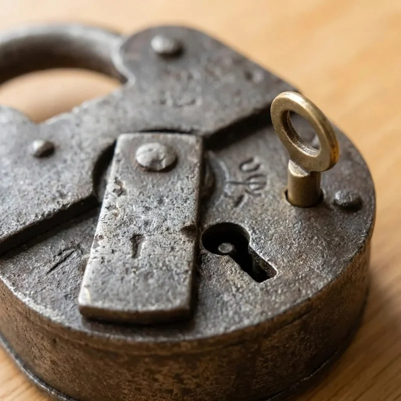 Cast Iron Trick Padlock Puzzle — Hard Hidden-Keyhole Challenge - 3