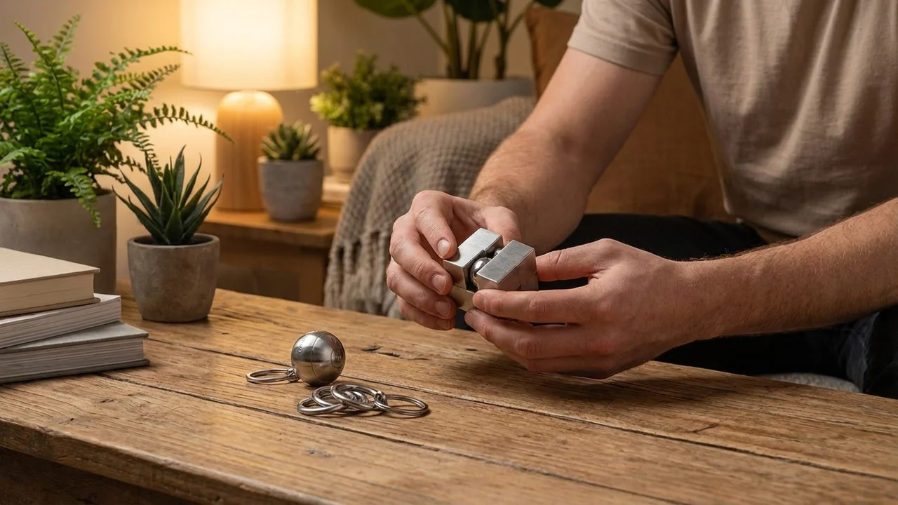 Chrome Labyrinth Keychain Set — Easy Portable Corporate Puzzles - 5