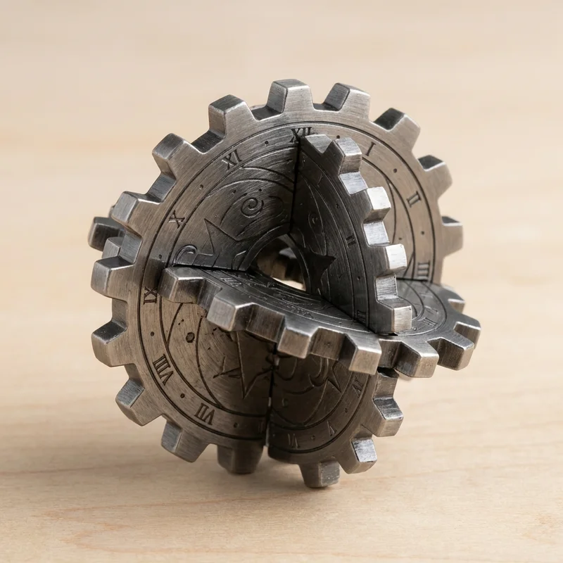 Cast Metal Galaxy Lock Puzzle — Hard Dual-Mechanism Disassembly - 1