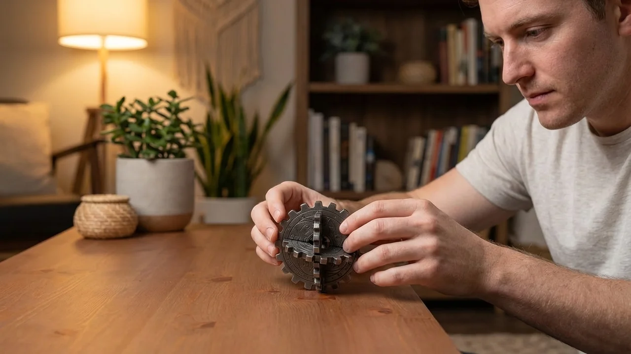 Cast Metal Galaxy Lock Puzzle — Hard Dual-Mechanism Disassembly - 5