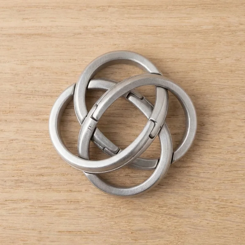 Cast Metal Horizon Rings Puzzle — Easy Rotating Band Teaser - 2