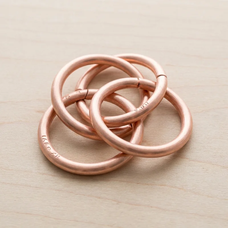 Copper Ring Puzzle Set — Easy Stylish Brain Teaser for Her - 1