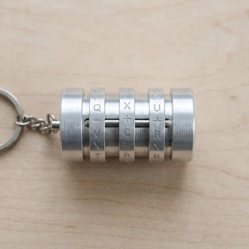 Mini Aluminum Cryptex — Easy 3-Ring Keychain Puzzle - 2