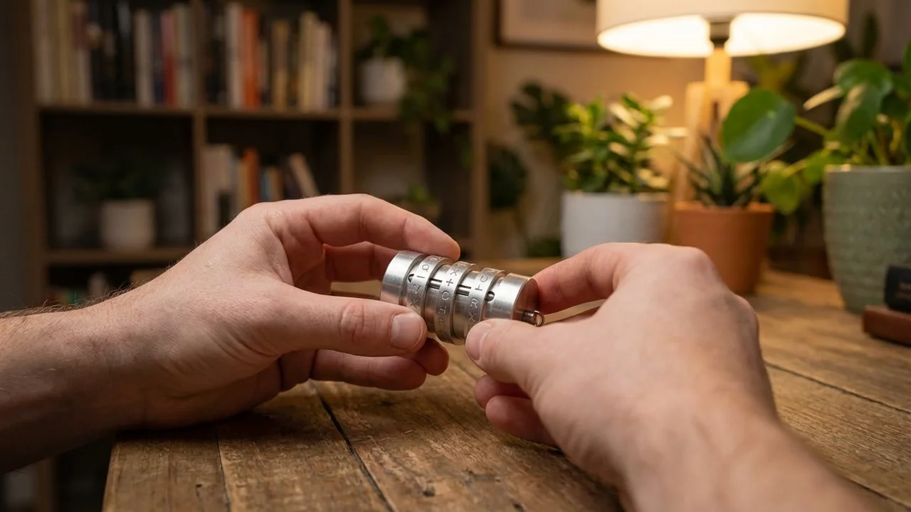 Mini Aluminum Cryptex — Easy 3-Ring Keychain Puzzle - 5