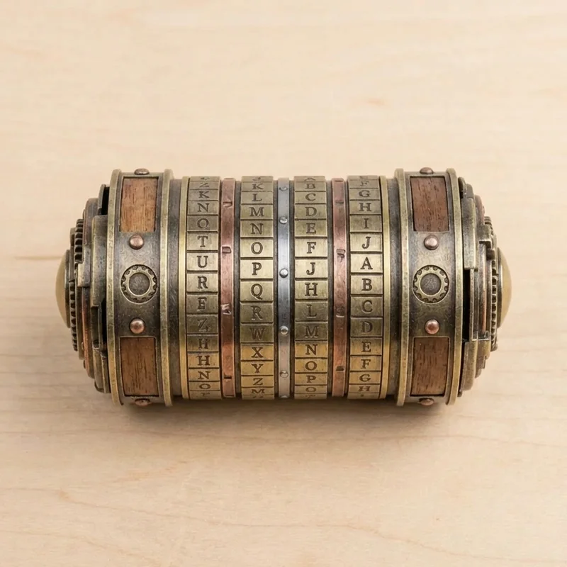 Zinc Alloy Cryptex — Hard 6-Ring Steampunk Combination Lock - 2