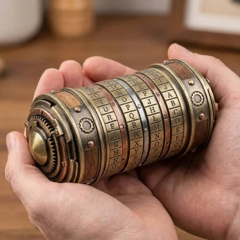 Zinc Alloy Cryptex — Hard 6-Ring Steampunk Combination Lock - 4