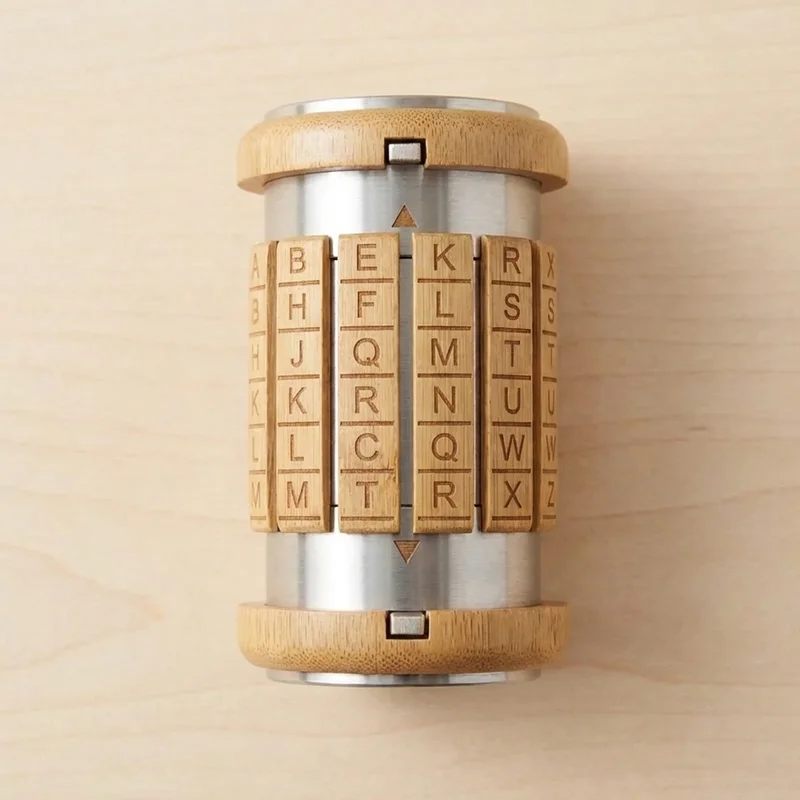 Bamboo Cryptex Puzzle — Medium 4-Ring Eco Code Lock - 2