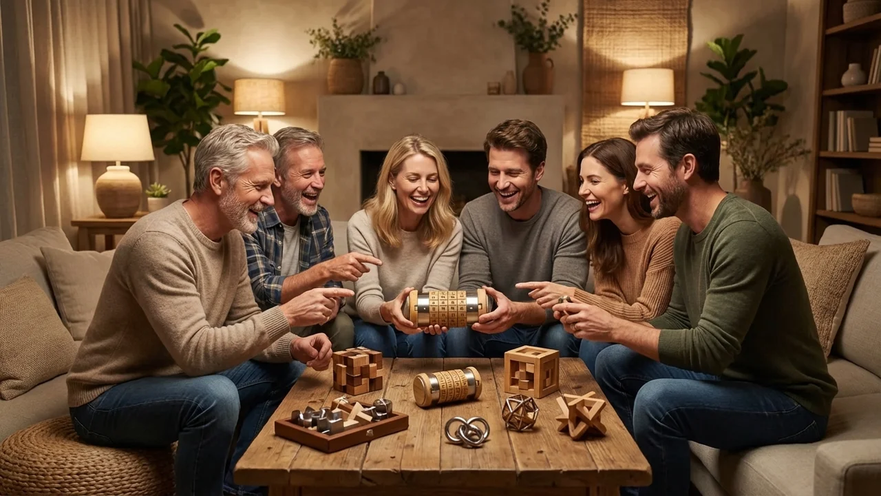 Bamboo Cryptex Puzzle — Medium 4-Ring Eco Code Lock - 6