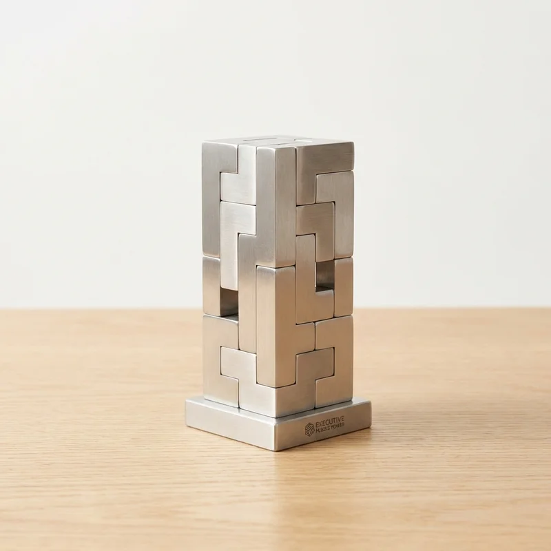 Executive Metal Puzzle Tower — Hard Corporate Desk Challenge - 1
