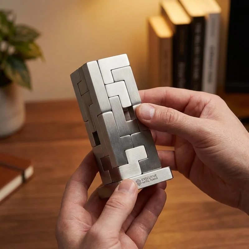 Executive Metal Puzzle Tower — Hard Corporate Desk Challenge - 4