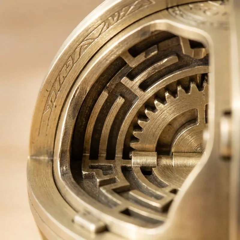 Metal Labyrinth Lock Puzzle — Expert Internal Maze Mechanism - 3