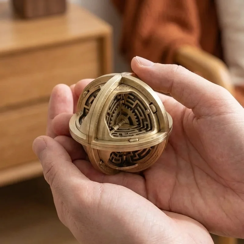 Metal Labyrinth Lock Puzzle — Expert Internal Maze Mechanism - 4