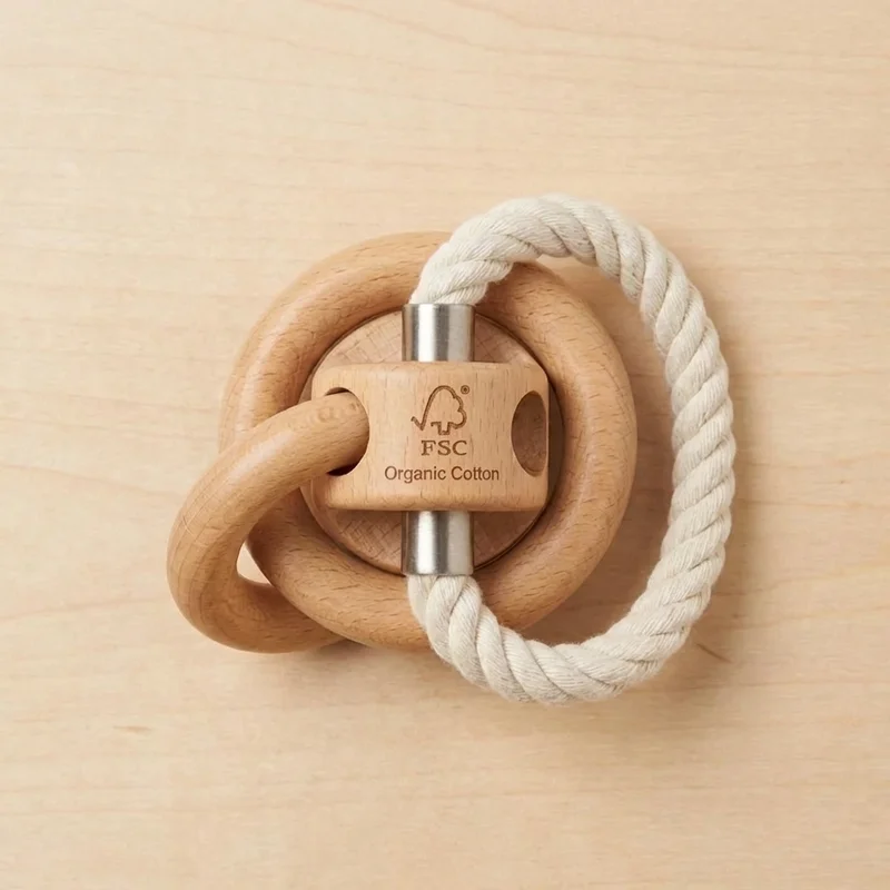 Cotton Rope Loop Puzzle — Easy String-and-Wood Brain Teaser - 2